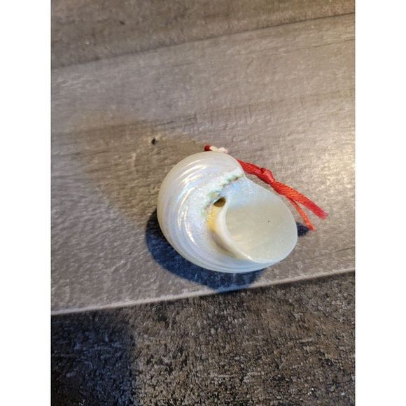 Glittery seashell white ornament xmas - Picture 4 of 4